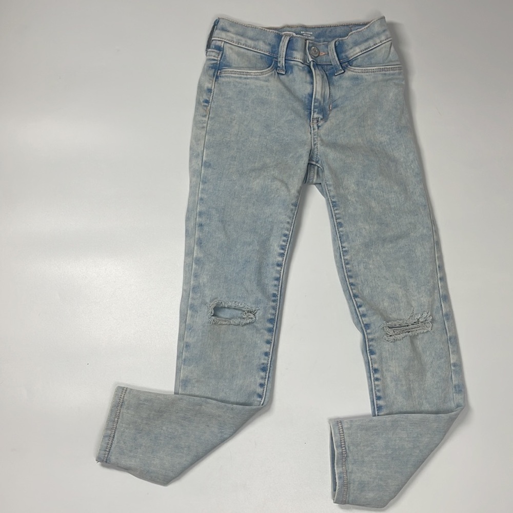 Old Navy High Rise Ballerina Jeggings Jeans Light Wash Distressed Girls Size 8